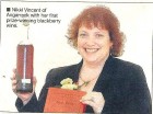 Nikki Vincent of Angarrack with her first prize-winning blackberry wine Nikki Vincent of Angarrack with her first prize-winning blackberry wine